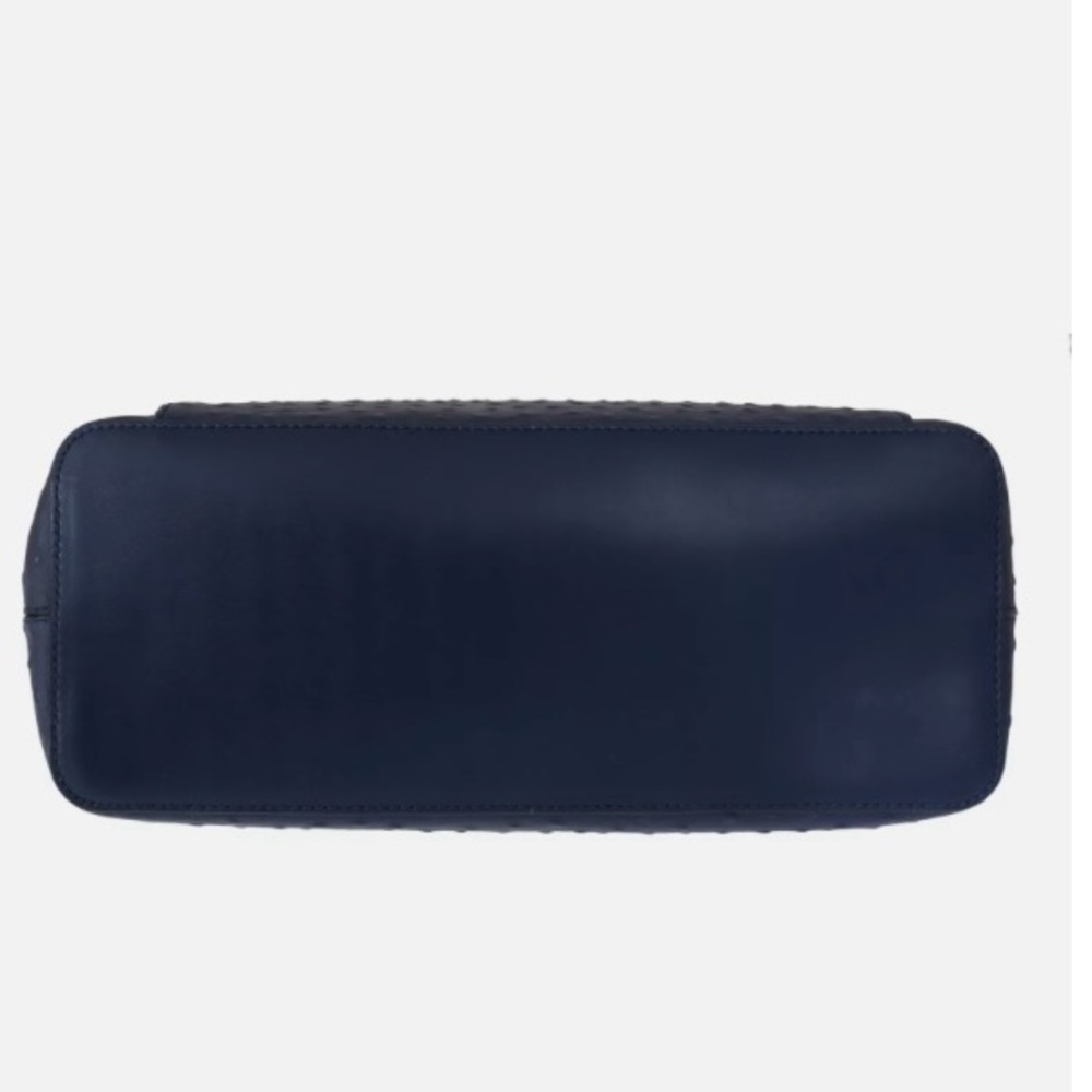 Authentic Kate Spade Blue Leather Halsey la vita Ostrich Handbag and wallet - Picture 5 of 16